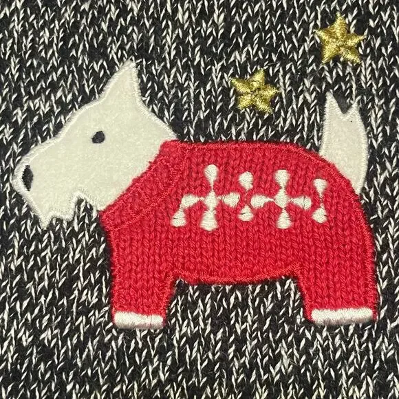 NWT Designer Originals Scottie Dog Holiday Knit Cardigan Sweater Sz M Embroidery - Picture 6 of 9